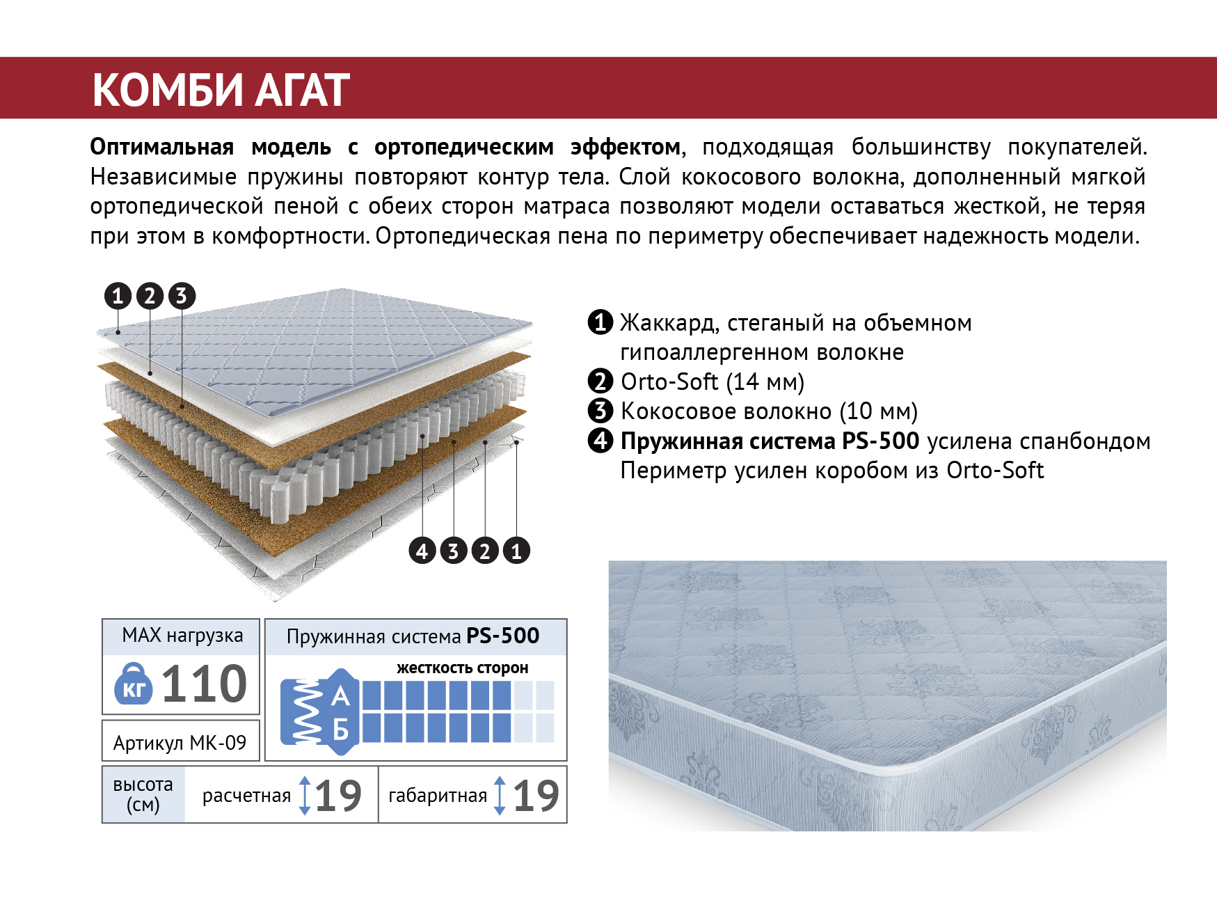 Матрас идеал н 500